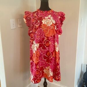 NWT LADIES FLORAL SWING DRESS- LARGE